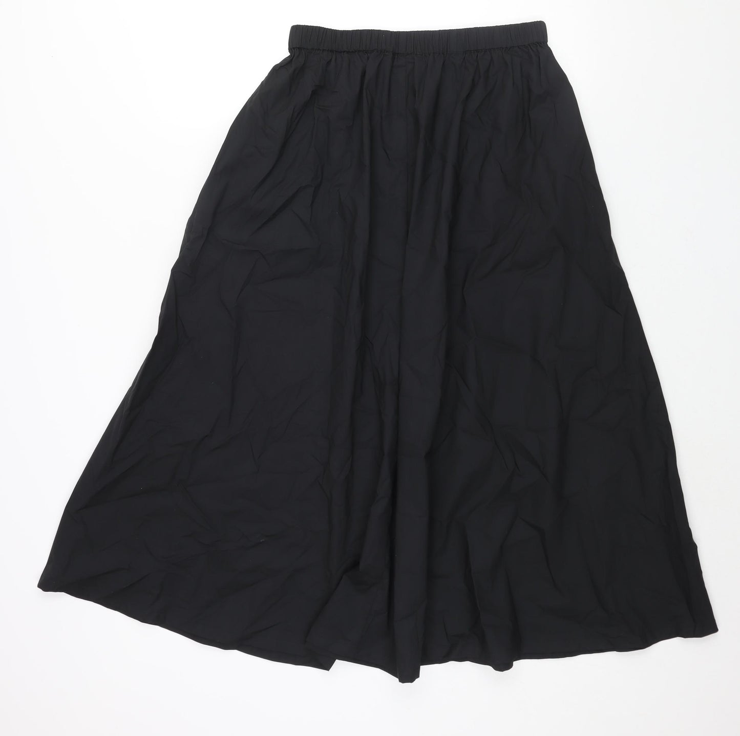 Marks and Spencer Womens Black Cotton A-Line Skirt Size 12