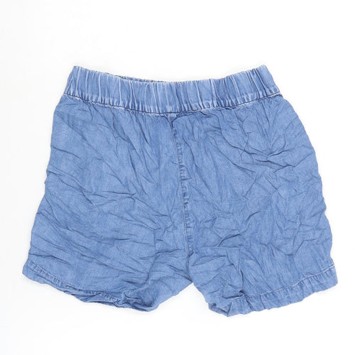 TU Womens Blue Cotton Basic Shorts Size 12 Regular