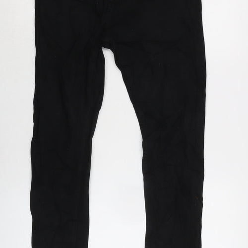 Topman Mens Black Cotton Blend Straight Jeans Size 30 in L28 in Regular Zip