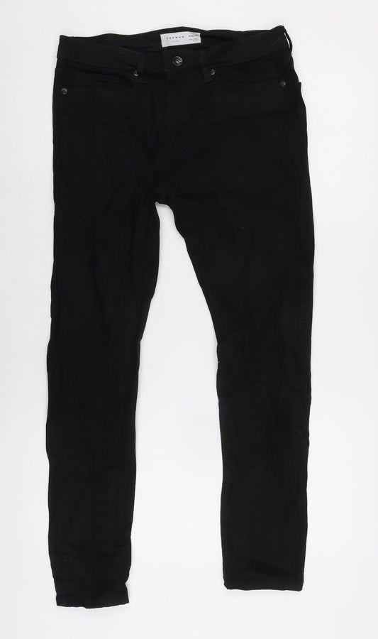 Topman Mens Black Cotton Blend Straight Jeans Size 30 in L28 in Regular Zip