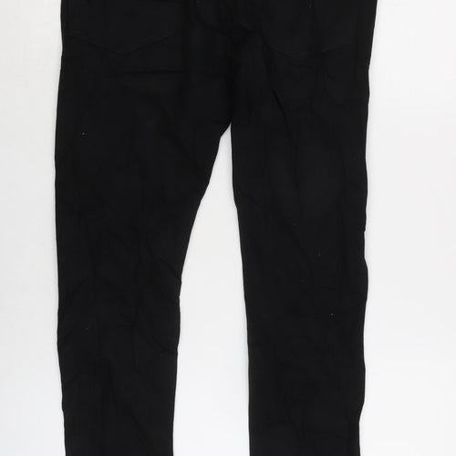 Topman Mens Black Cotton Blend Straight Jeans Size 30 in L28 in Regular Zip