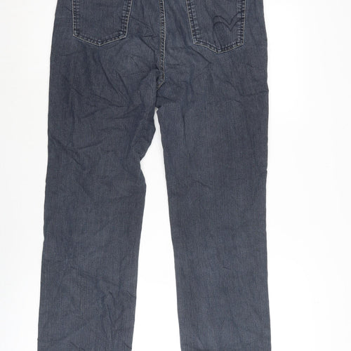 Per Una Womens Blue Cotton Blend Straight Jeans Size 10 L28 in Regular Zip