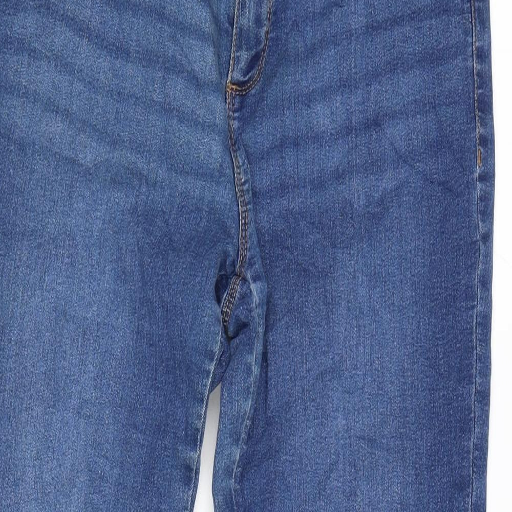 Dorothy Perkins Womens Blue Cotton Straight Jeans Size 12 L25 in Extra-Slim Zip