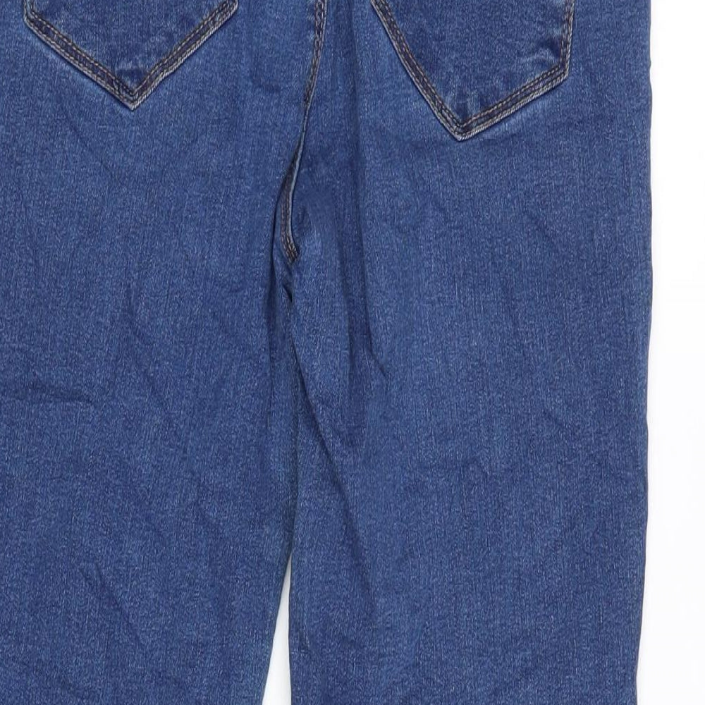 Dorothy Perkins Womens Blue Cotton Straight Jeans Size 12 L25 in Extra-Slim Zip