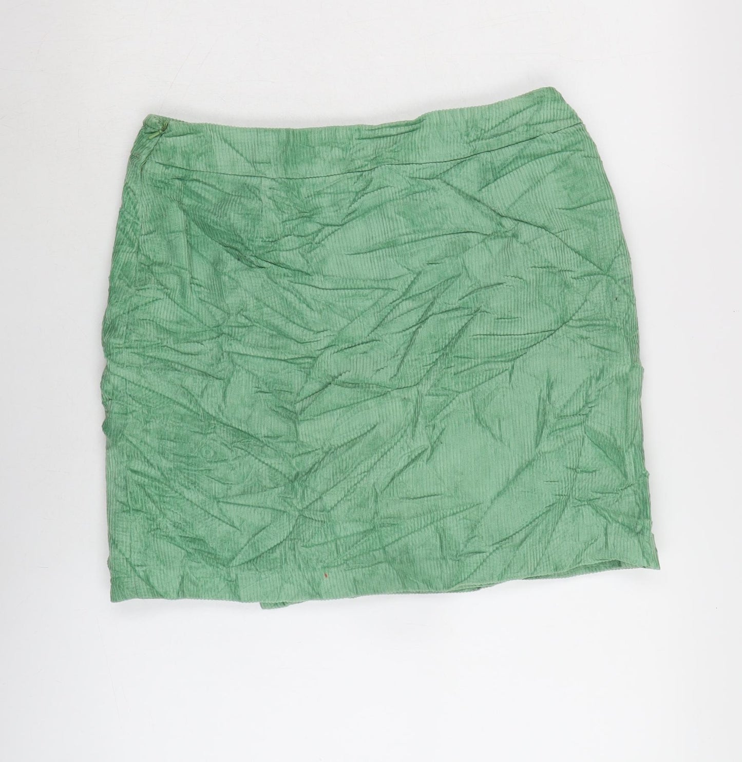 Boden Womens Green Cotton A-Line Skirt Size 12 Buckle