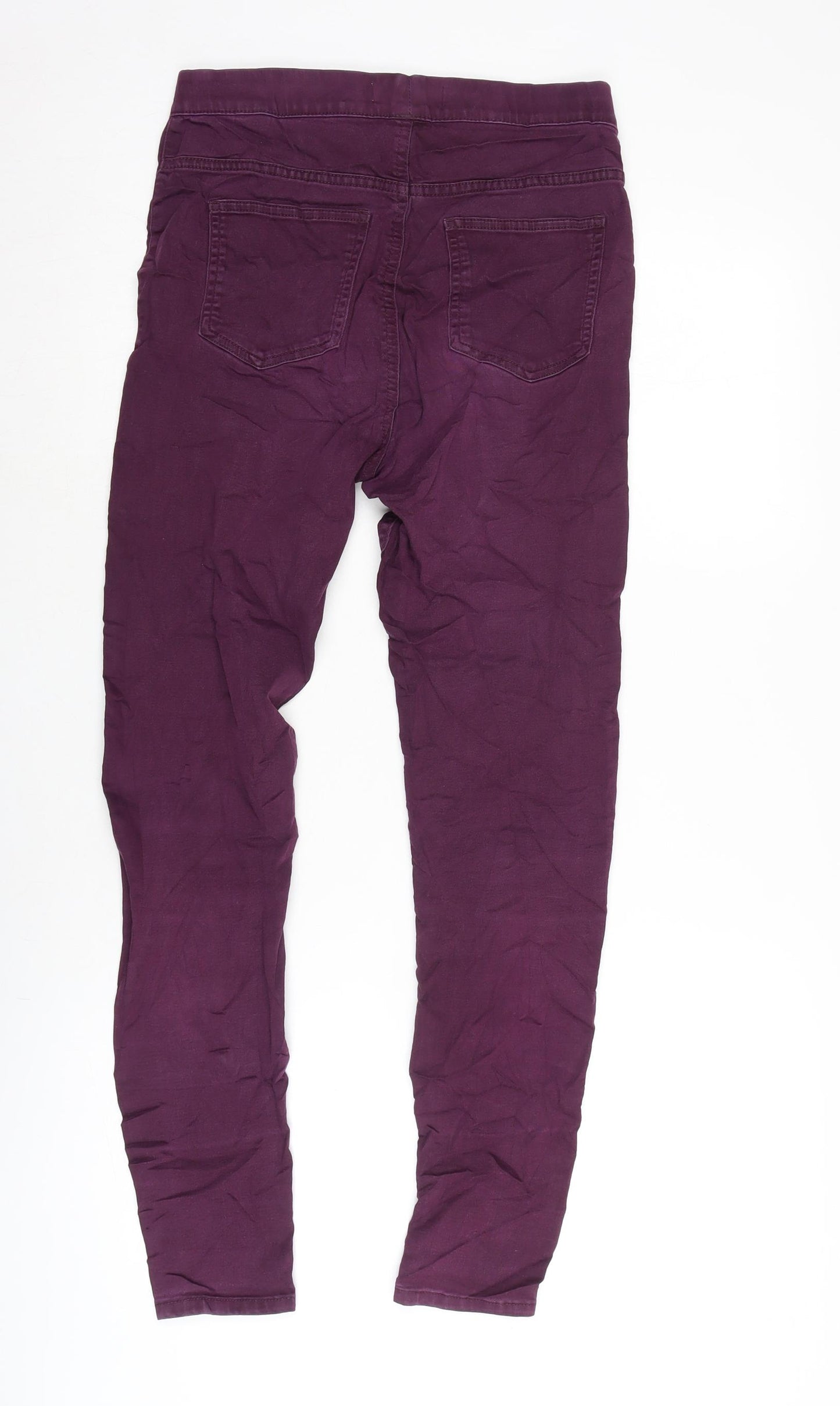 Marks and Spencer Womens Purple Cotton Jegging Trousers Size 10 L27.5 in Regular