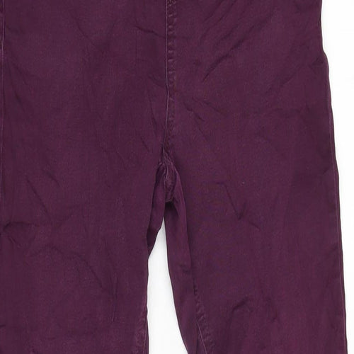 Marks and Spencer Womens Purple Cotton Jegging Trousers Size 10 L27.5 in Regular