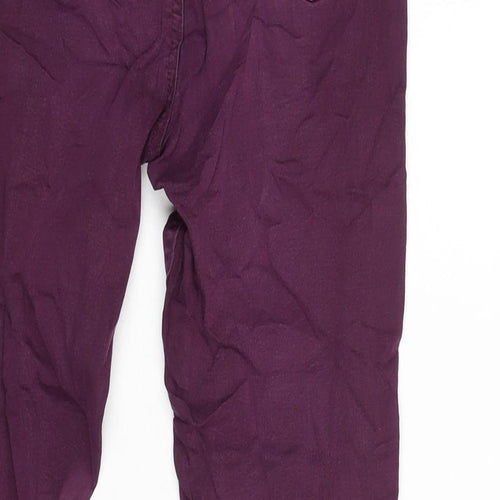 Marks and Spencer Womens Purple Cotton Jegging Trousers Size 10 L27.5 in Regular