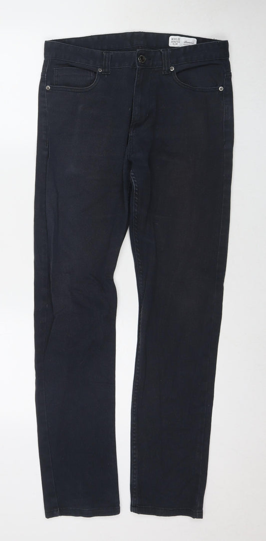 Denim & Co. Mens Blue Cotton Straight Jeans Size 30 in L32 in Regular Zip