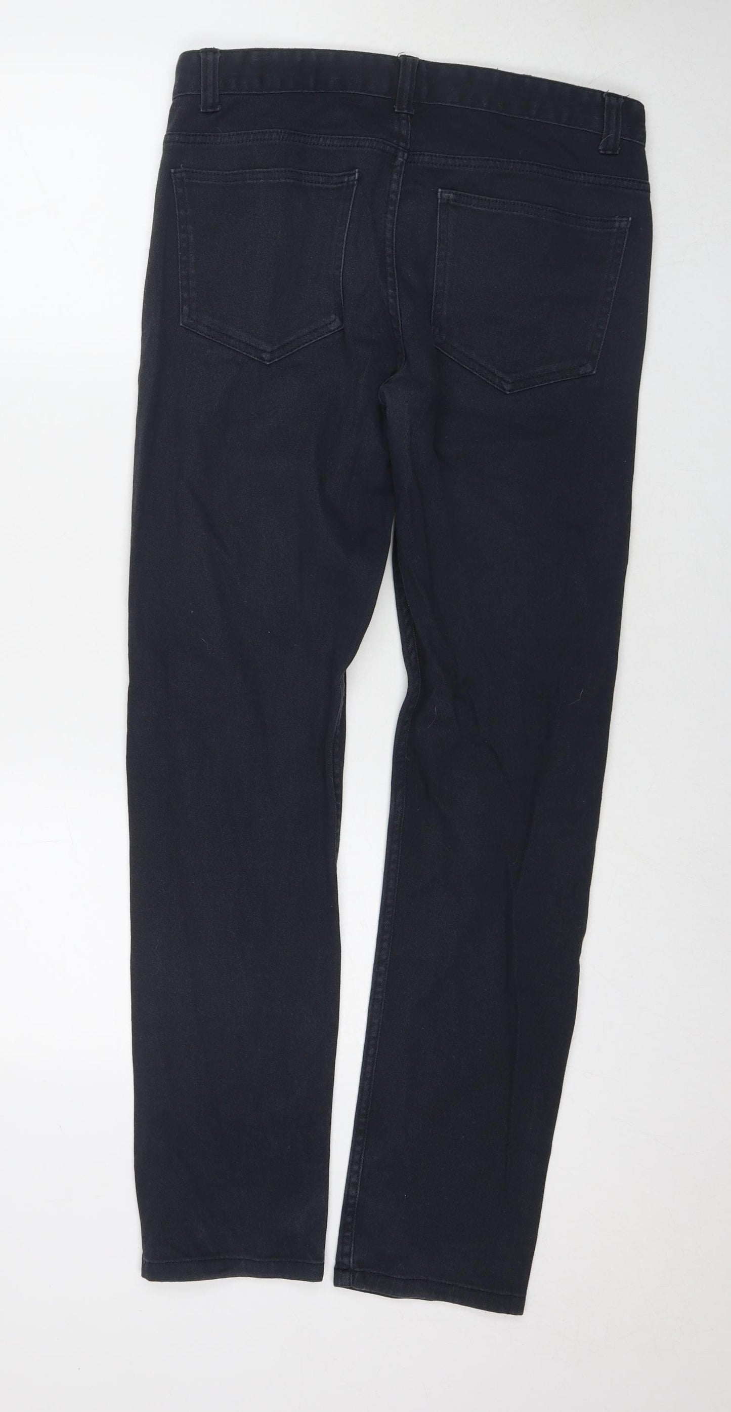 Denim & Co. Mens Blue Cotton Straight Jeans Size 30 in L32 in Regular Zip