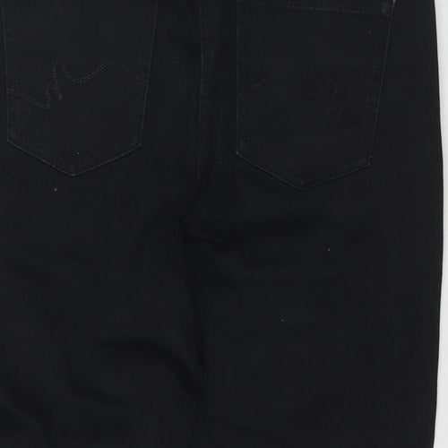 NEXT Womens Black Cotton Bermuda Shorts Size 12 L14 in Regular Zip