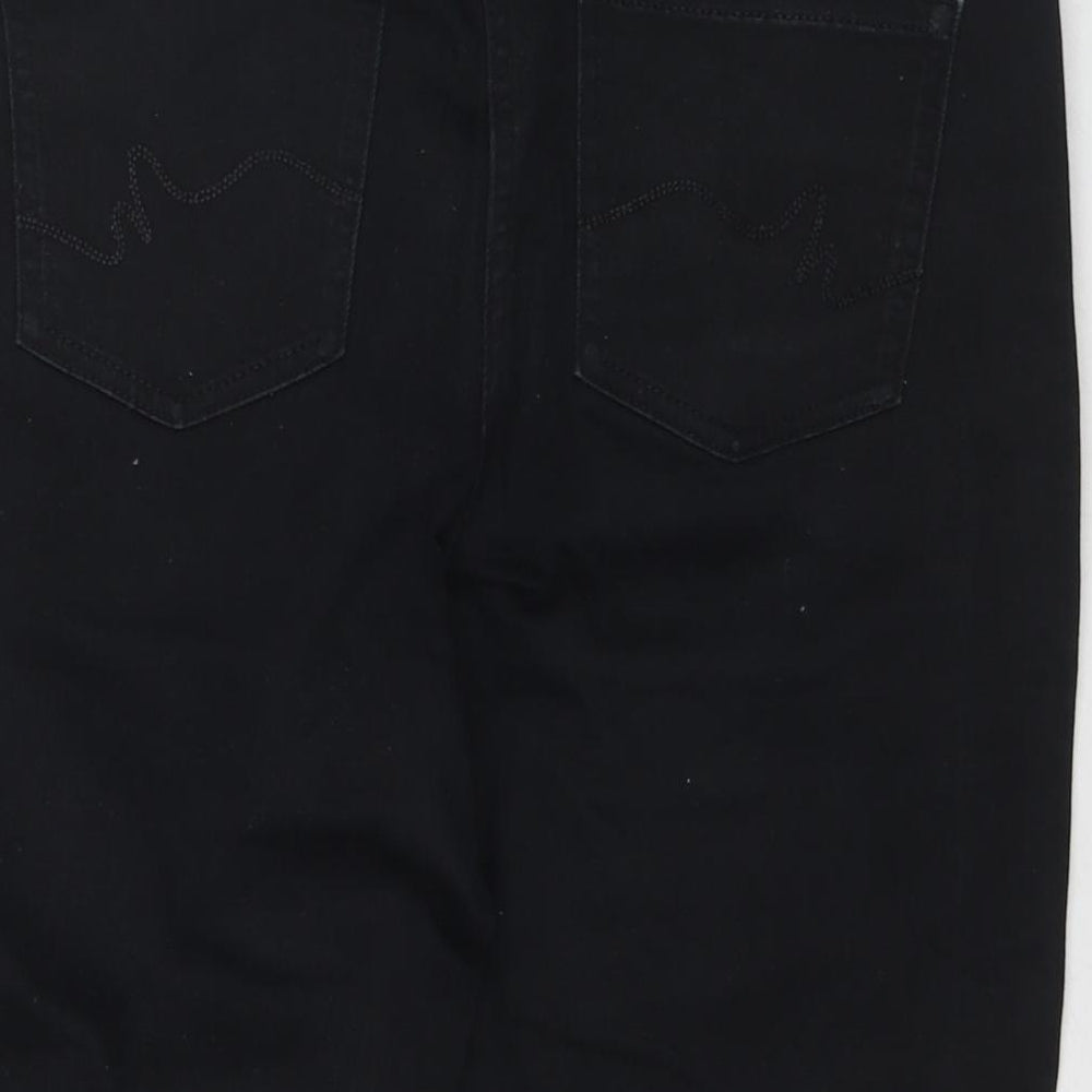 NEXT Womens Black Cotton Bermuda Shorts Size 12 L14 in Regular Zip