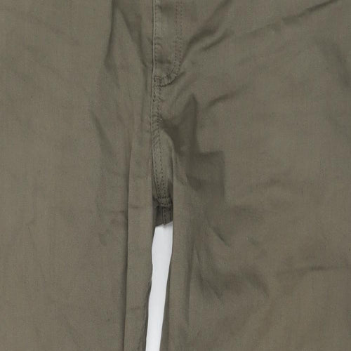 Marks and Spencer Mens Brown Cotton Straight Jeans Size 40 in L31 in Regular Zip