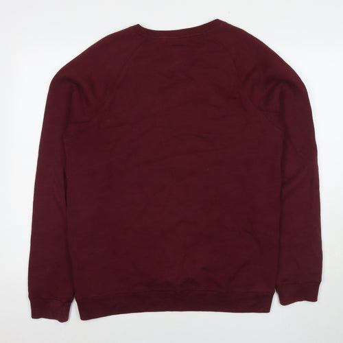 Jack Wills Mens Red Cotton Pullover Sweatshirt Size L - Logo