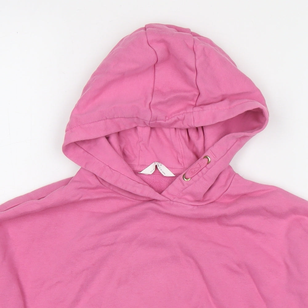 Marks and Spencer Girls Pink Cotton Pullover Hoodie Size 8-9 Years Pullover