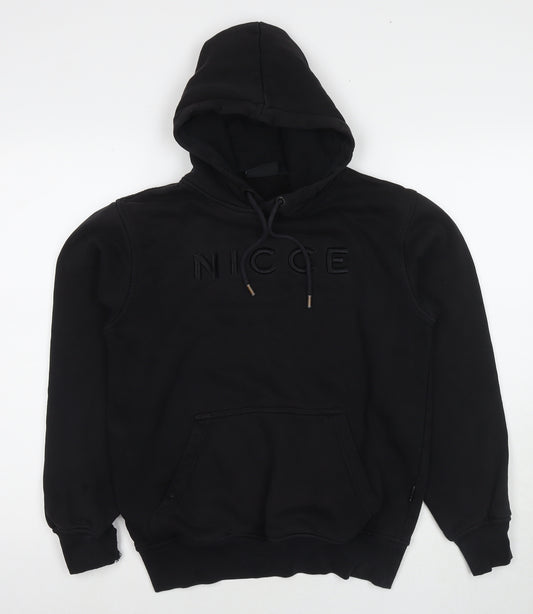 NICCE London Mens Black Cotton Pullover Hoodie Size XS - Logo