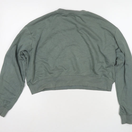 H&M Womens Green Cotton Pullover Sweatshirt Size M Pullover