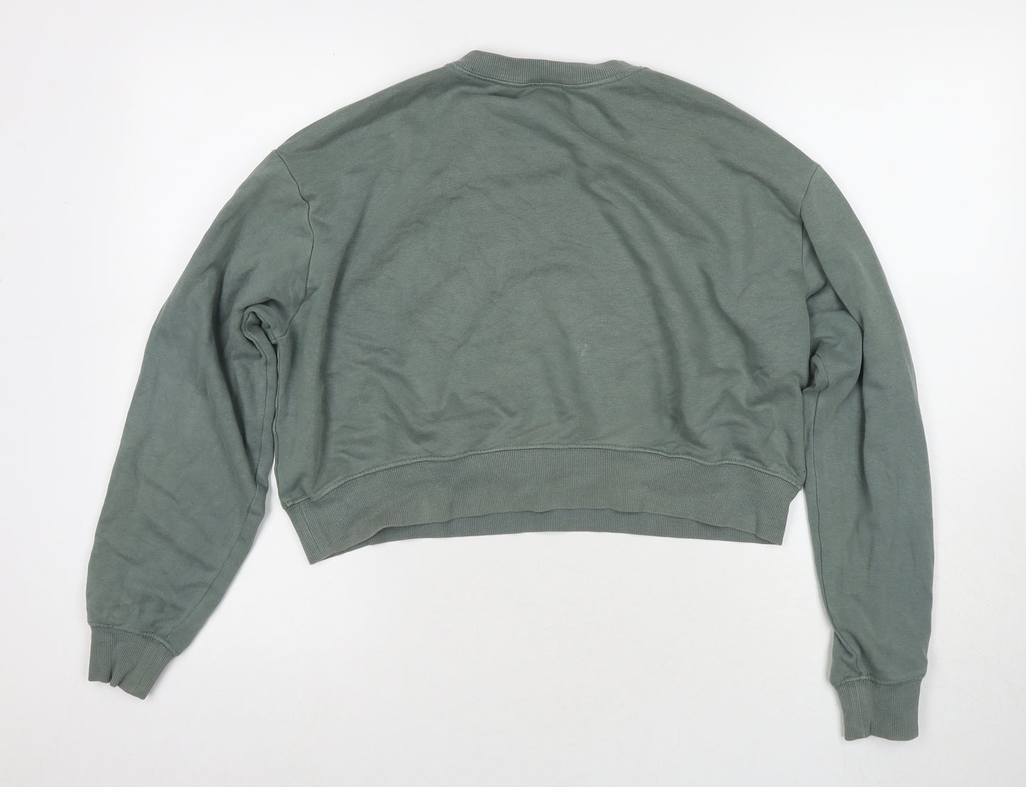 H&M Womens Green Cotton Pullover Sweatshirt Size M Pullover