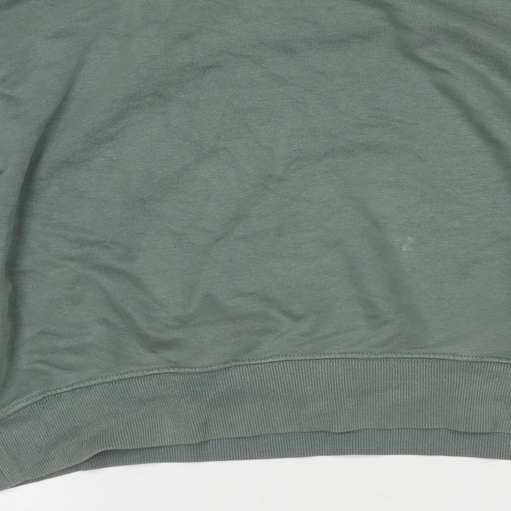 H&M Womens Green Cotton Pullover Sweatshirt Size M Pullover