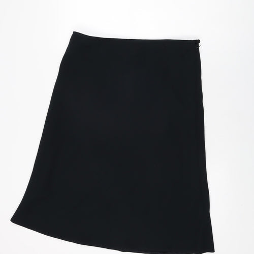 Berkertex Womens Black Polyester Swing Skirt Size 16 Zip