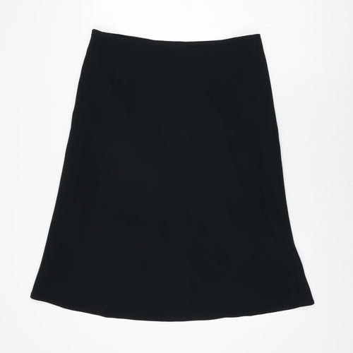 Berkertex Womens Black Polyester Swing Skirt Size 16 Zip