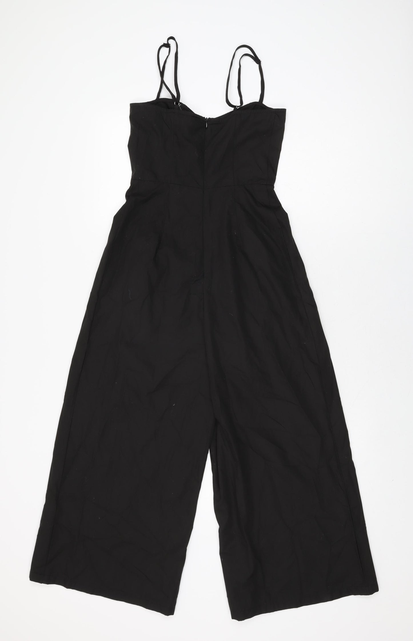 PRETTYLITTLETHING Womens Black Polyester Jumpsuit One-Piece Size 6 L23 in Zip