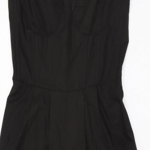 PRETTYLITTLETHING Womens Black Polyester Jumpsuit One-Piece Size 6 L23 in Zip