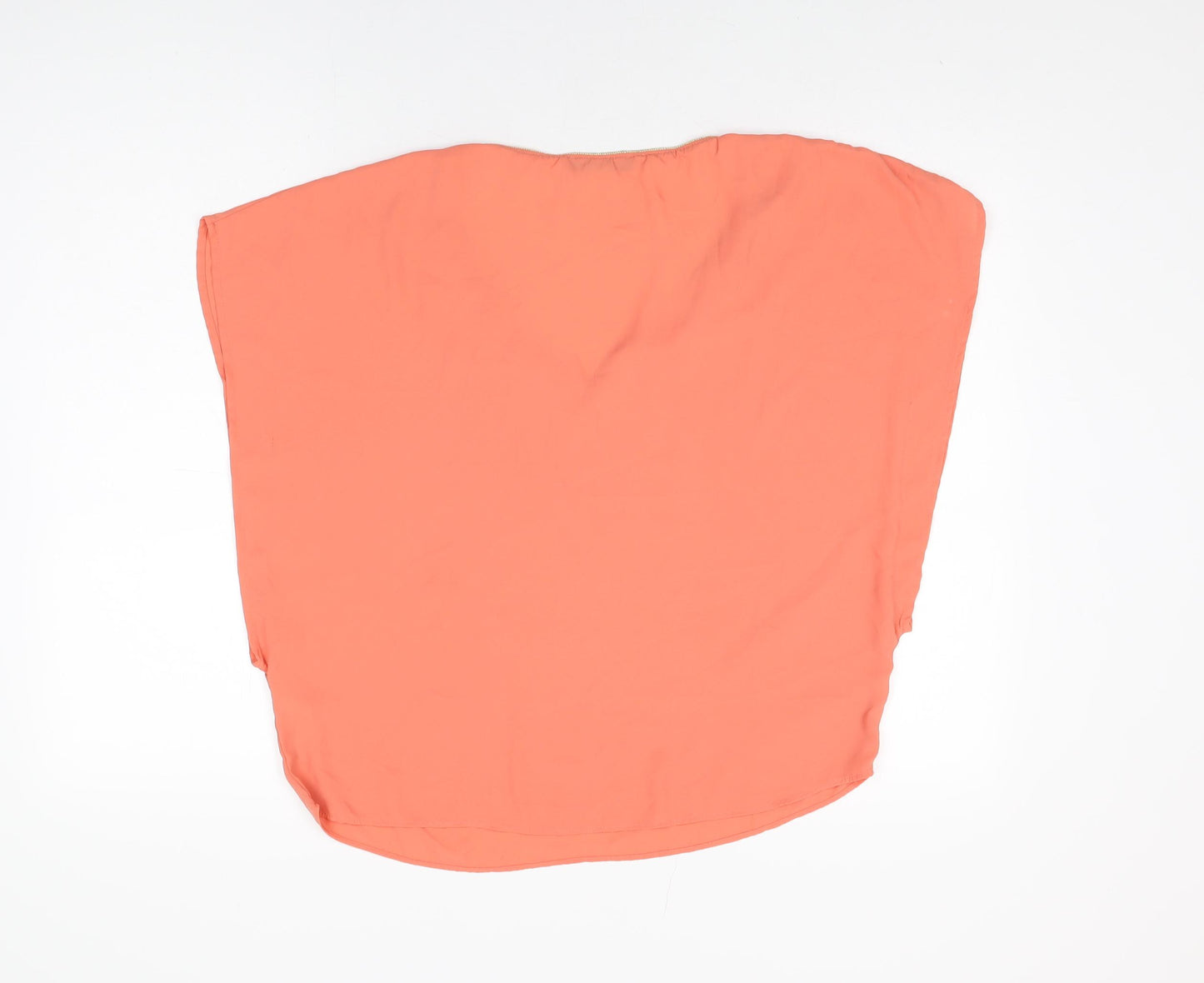 Oasis Womens Orange Polyester Basic Blouse Size 12 V-Neck