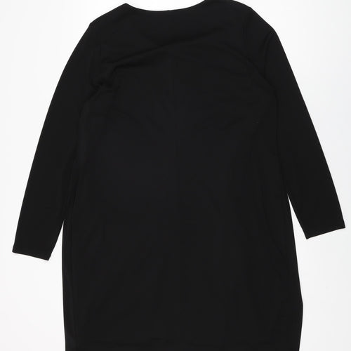 Marks and Spencer Womens Black Polyester Shift Size 18 Round Neck Pullover