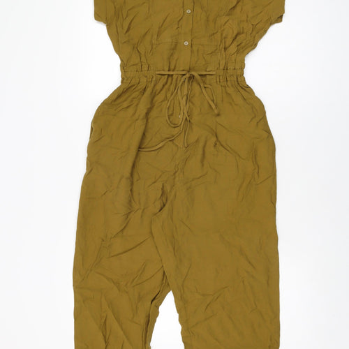 Whistles Womens Green Viscose Jumpsuit One-Piece Size 8 L22 in Button