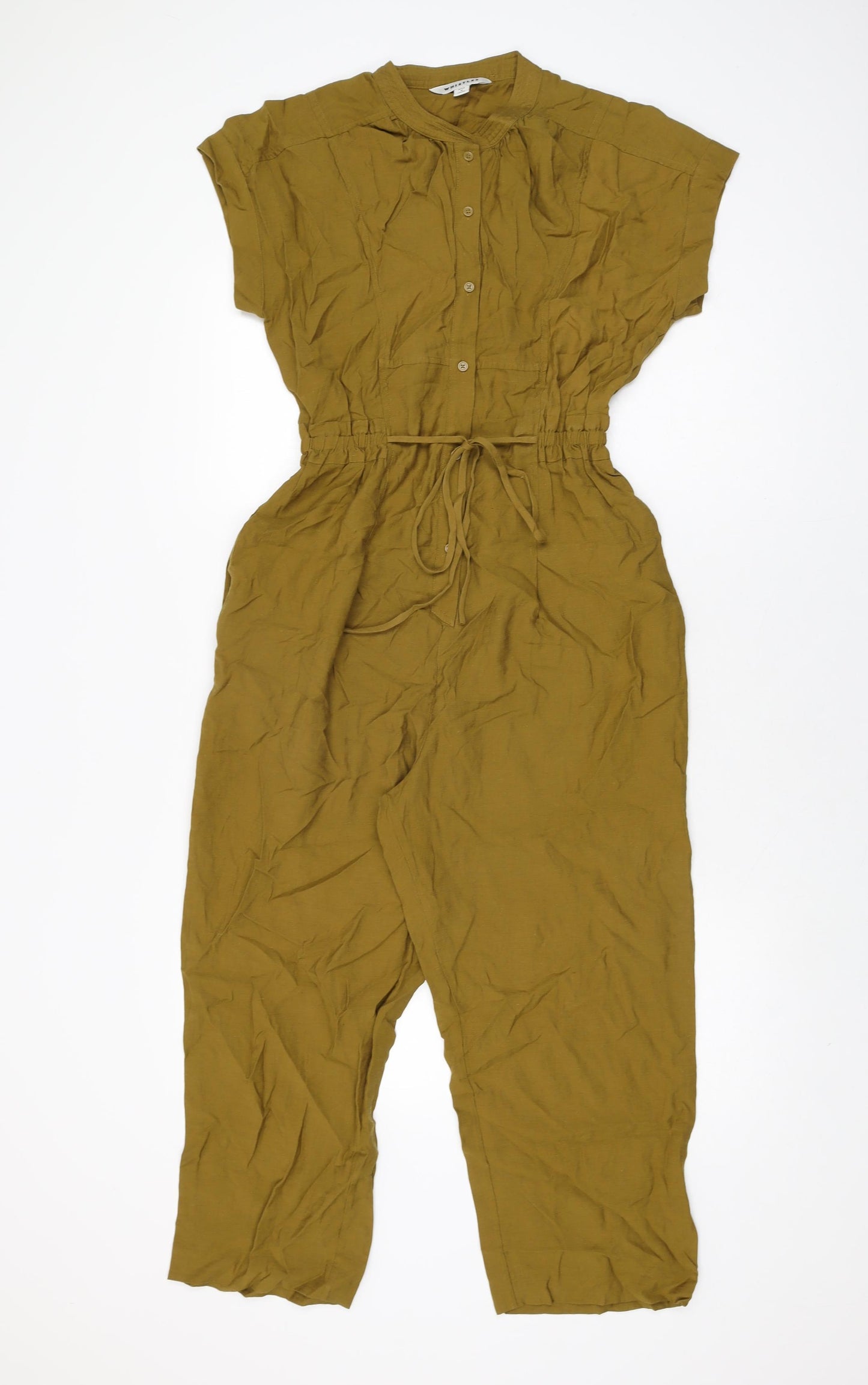 Whistles Womens Green Viscose Jumpsuit One-Piece Size 8 L22 in Button