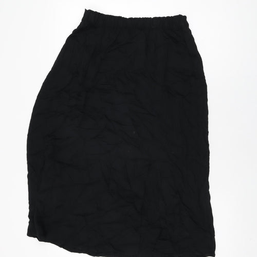 Marks and Spencer Womens Black Viscose Swing Skirt Size 10