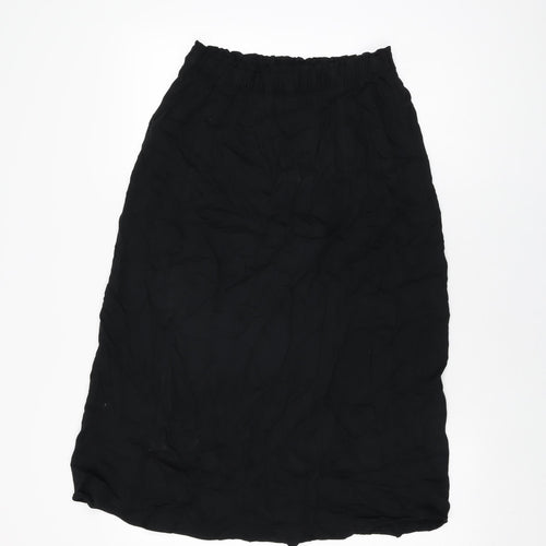 Marks and Spencer Womens Black Viscose Swing Skirt Size 10