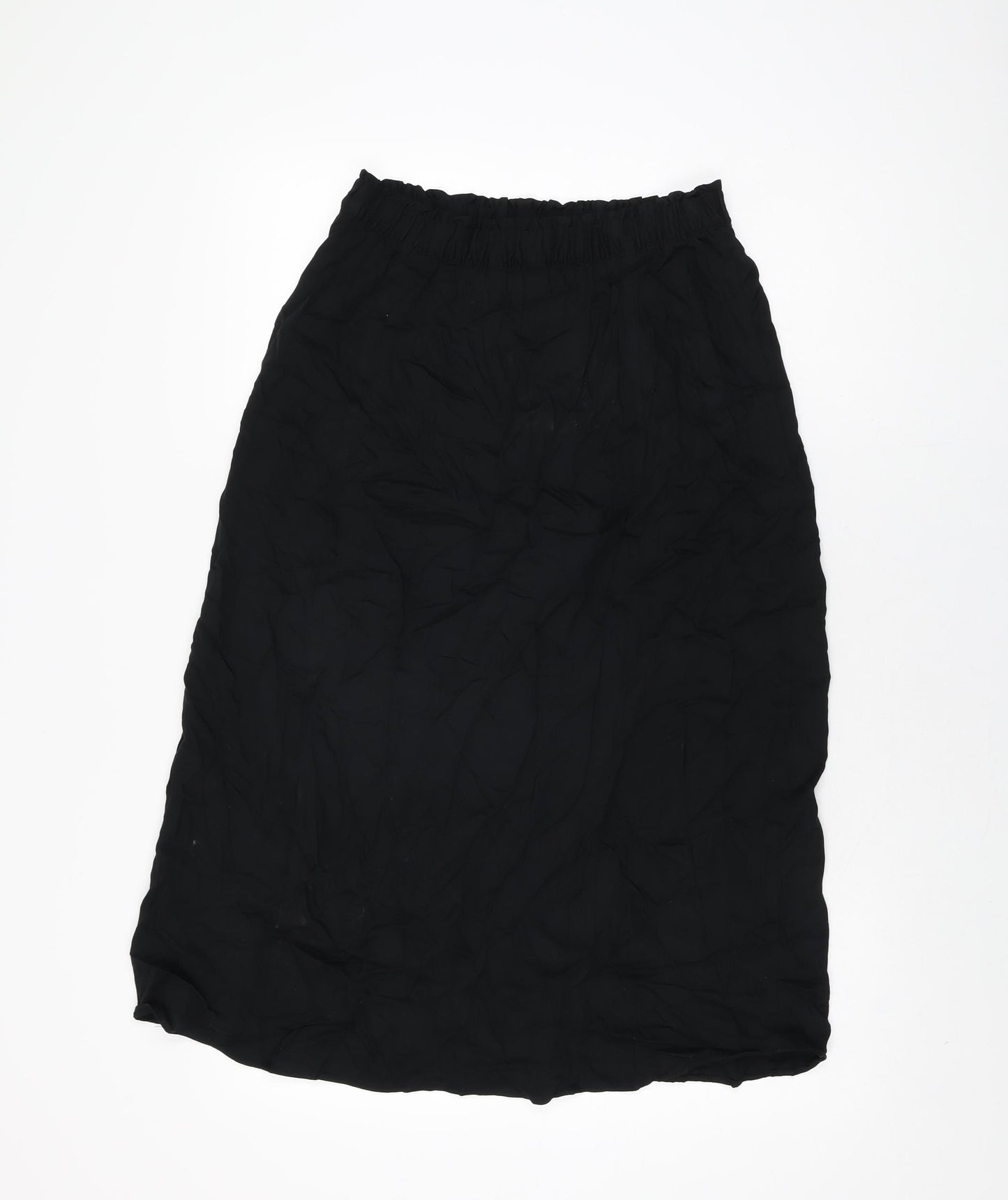 Marks and Spencer Womens Black Viscose Swing Skirt Size 10