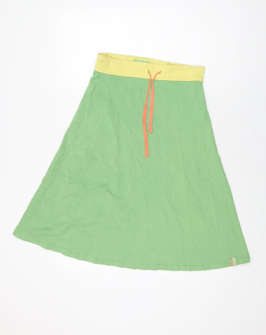 Seasalt Womens Green Cotton Swing Skirt Size 8 Drawstring