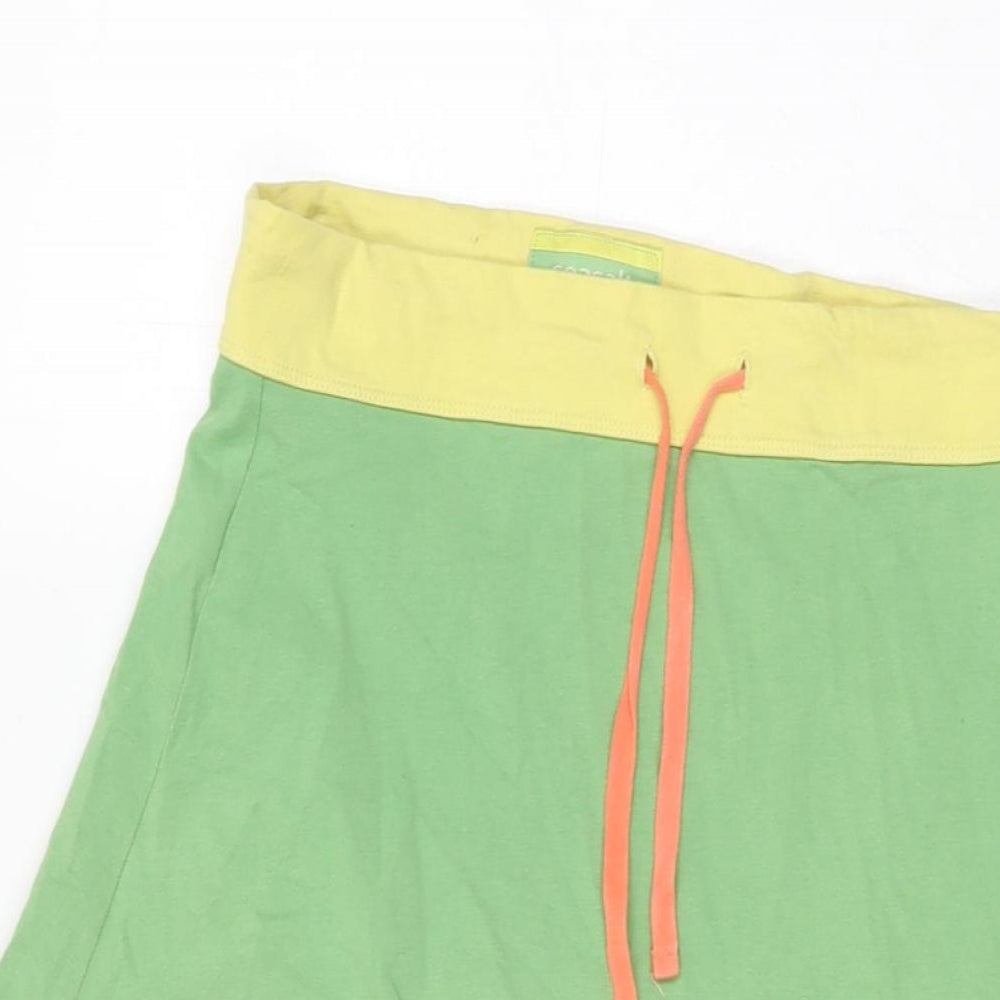 Seasalt Womens Green Cotton Swing Skirt Size 8 Drawstring