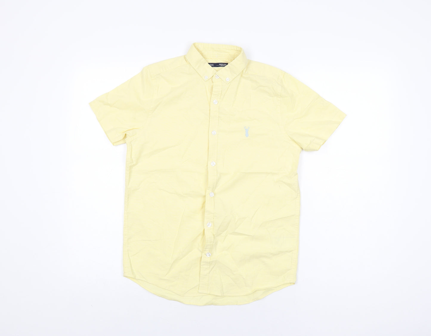 NEXT Boys Yellow Cotton Basic Button-Up Size 12 Years Collared Button