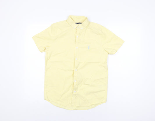 NEXT Boys Yellow Cotton Basic Button-Up Size 12 Years Collared Button