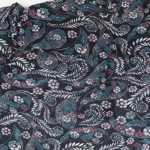 Joe Browns Womens Blue Floral Polyester Basic Blouse Size 10 Round Neck