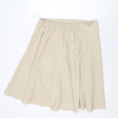 ALLURA Womens Beige Polyester Swing Skirt Size 20