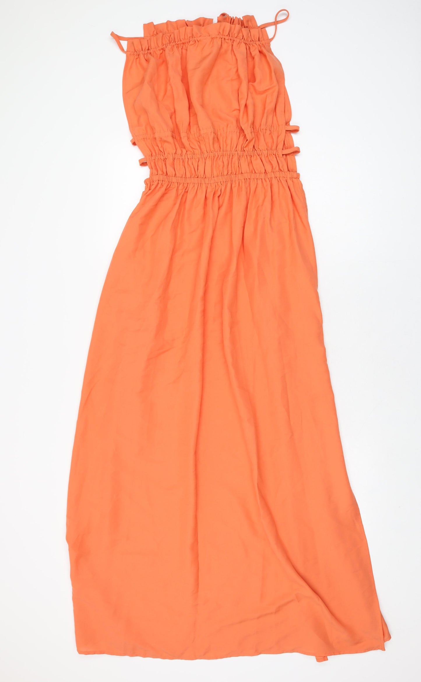 Missguided Womens Orange Polyester Maxi Size 8 Square Neck Pullover