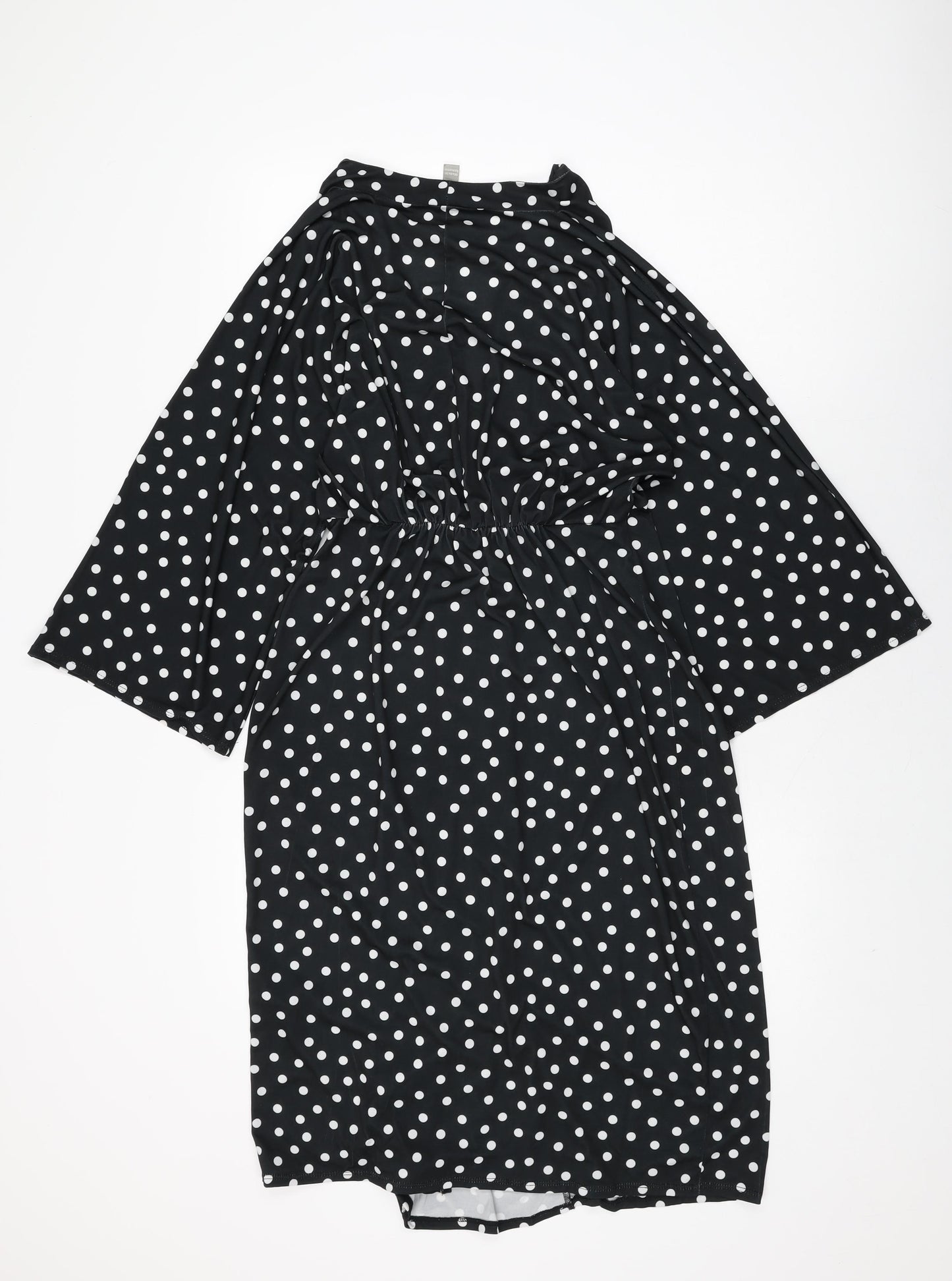 ASOS Womens Black Polka Dot Polyester Shift Size 12 V-Neck Pullover