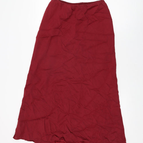 Kaliko Womens Red Linen Flare Skirt Size 12