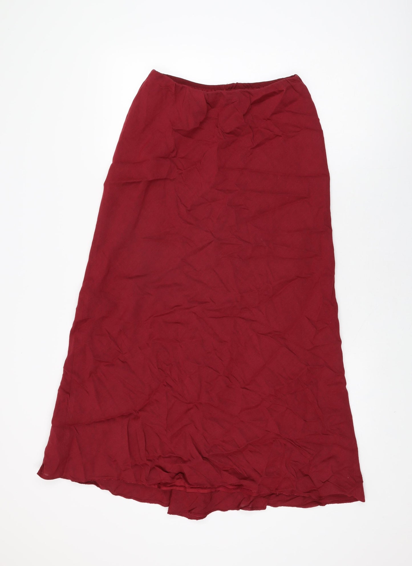 Kaliko Womens Red Linen Flare Skirt Size 12