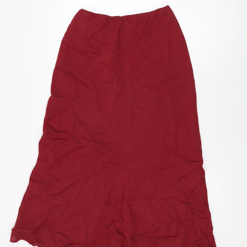 Kaliko Womens Red Linen Flare Skirt Size 12