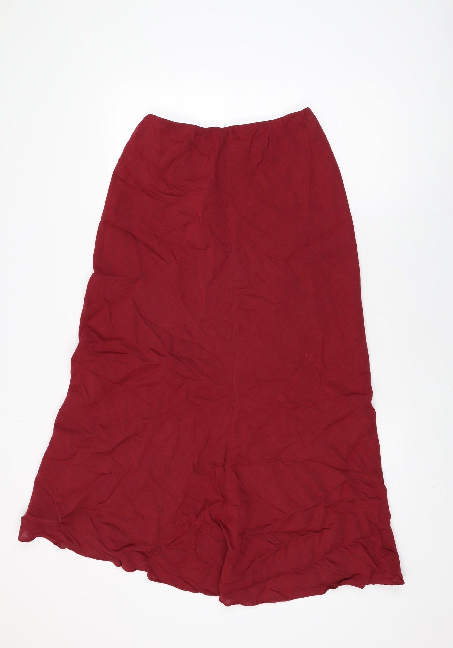 Kaliko Womens Red Linen Flare Skirt Size 12