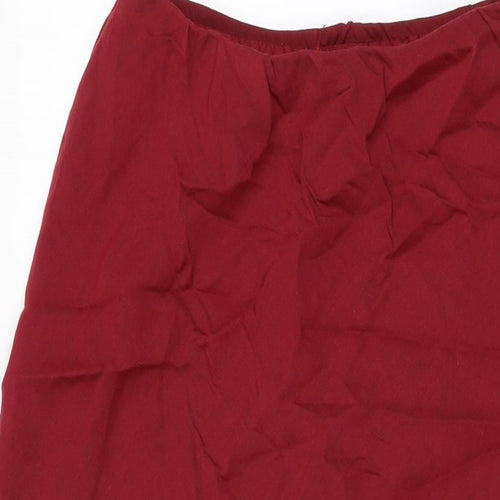 Kaliko Womens Red Linen Flare Skirt Size 12