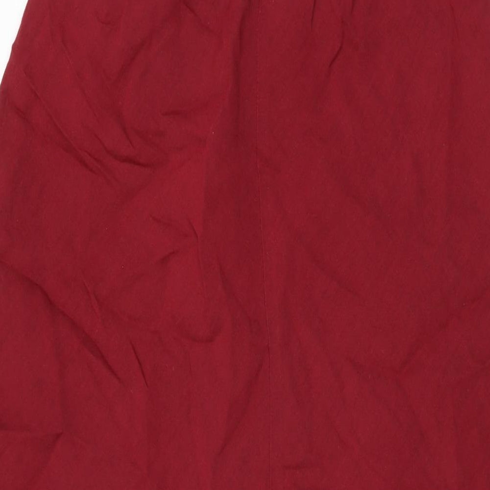 Kaliko Womens Red Linen Flare Skirt Size 12