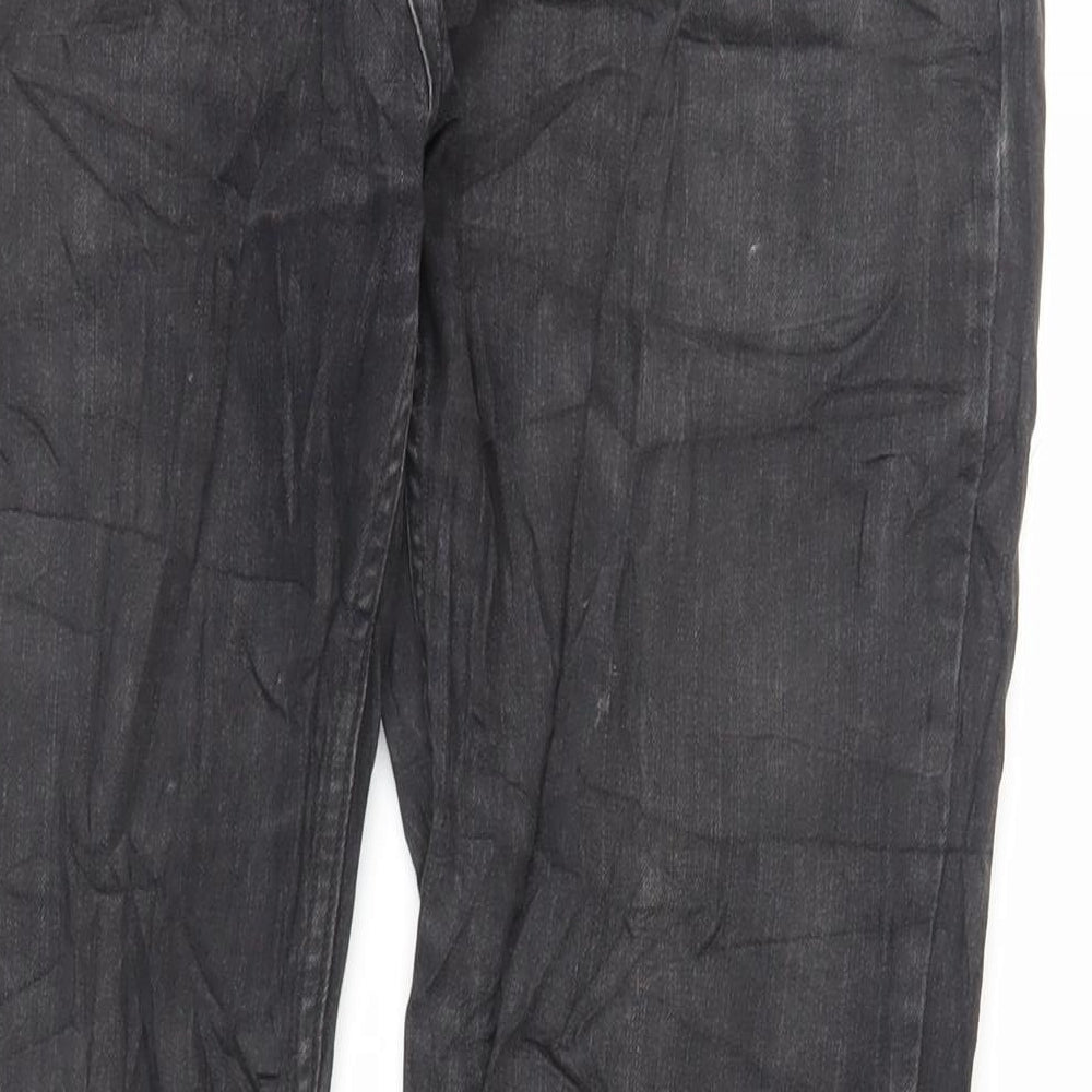 Lee Mens Black Cotton Straight Jeans Size 36 in L32 in Regular Button