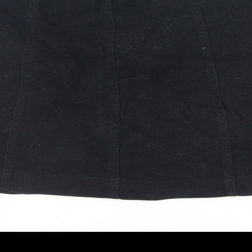 Divided by H&M Womens Black Cotton Mini Skirt Size 8 Button